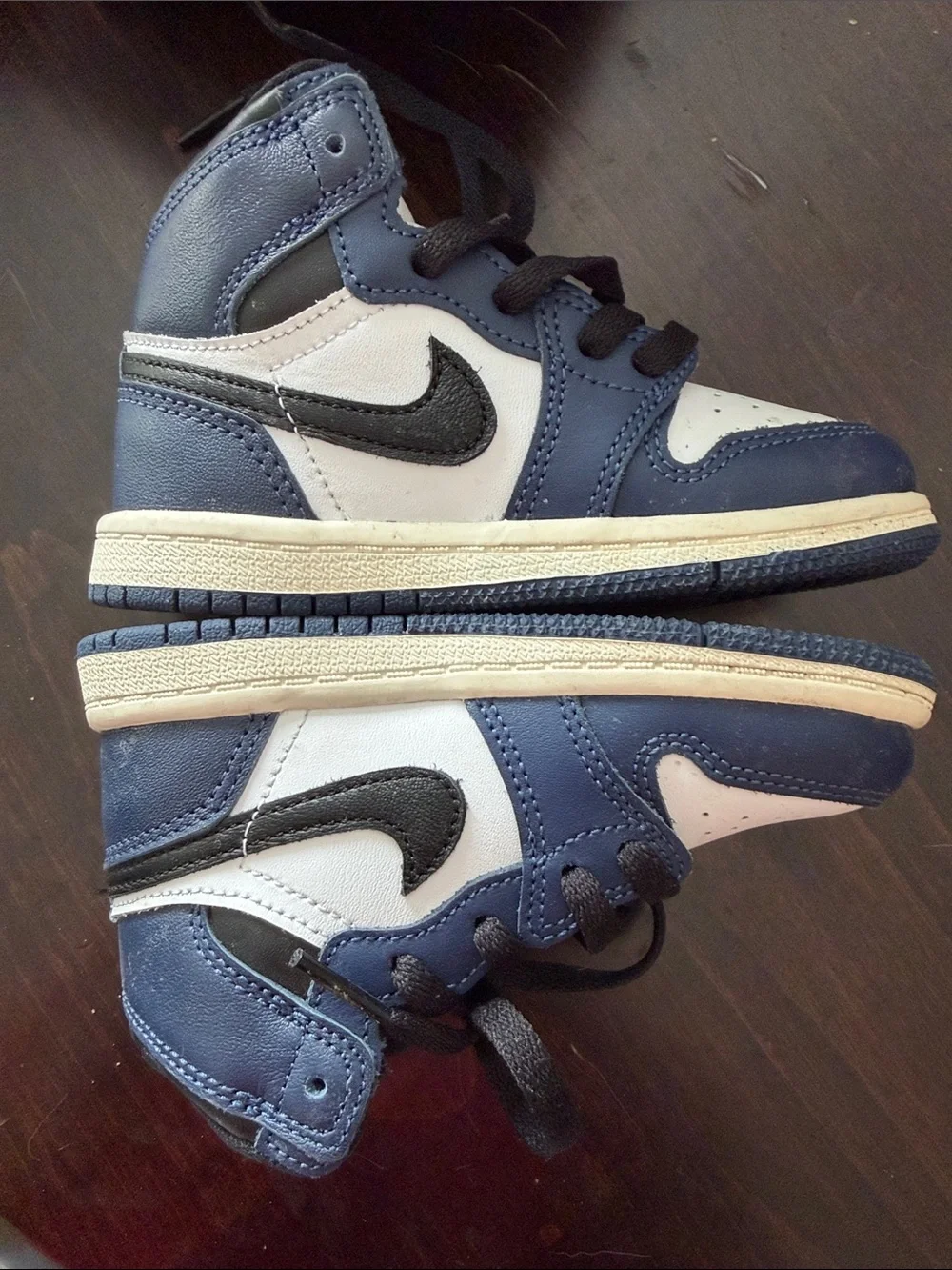 Nike Kids Navy, White & Black High-Top Sneakers